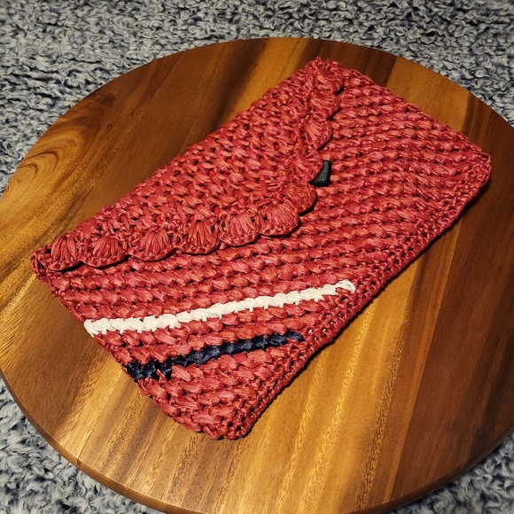 *SOLD* Bermuda Raffia Or Rattan Woven Clutch - NWOT - Picture 6 of 11